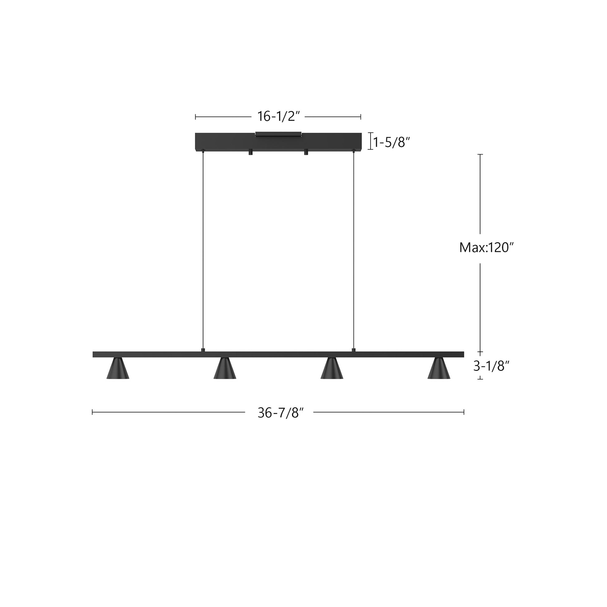 Dune 37-in Black LED Linear Pendant