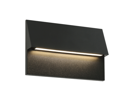 Dawn. This 5CCT powered Hi-Lumen luminaire might suit narrow posts or columns, while the horizontal may be better for wider walls or longer stair treads.
Comes in Matte Black Finish with Powder Coat.