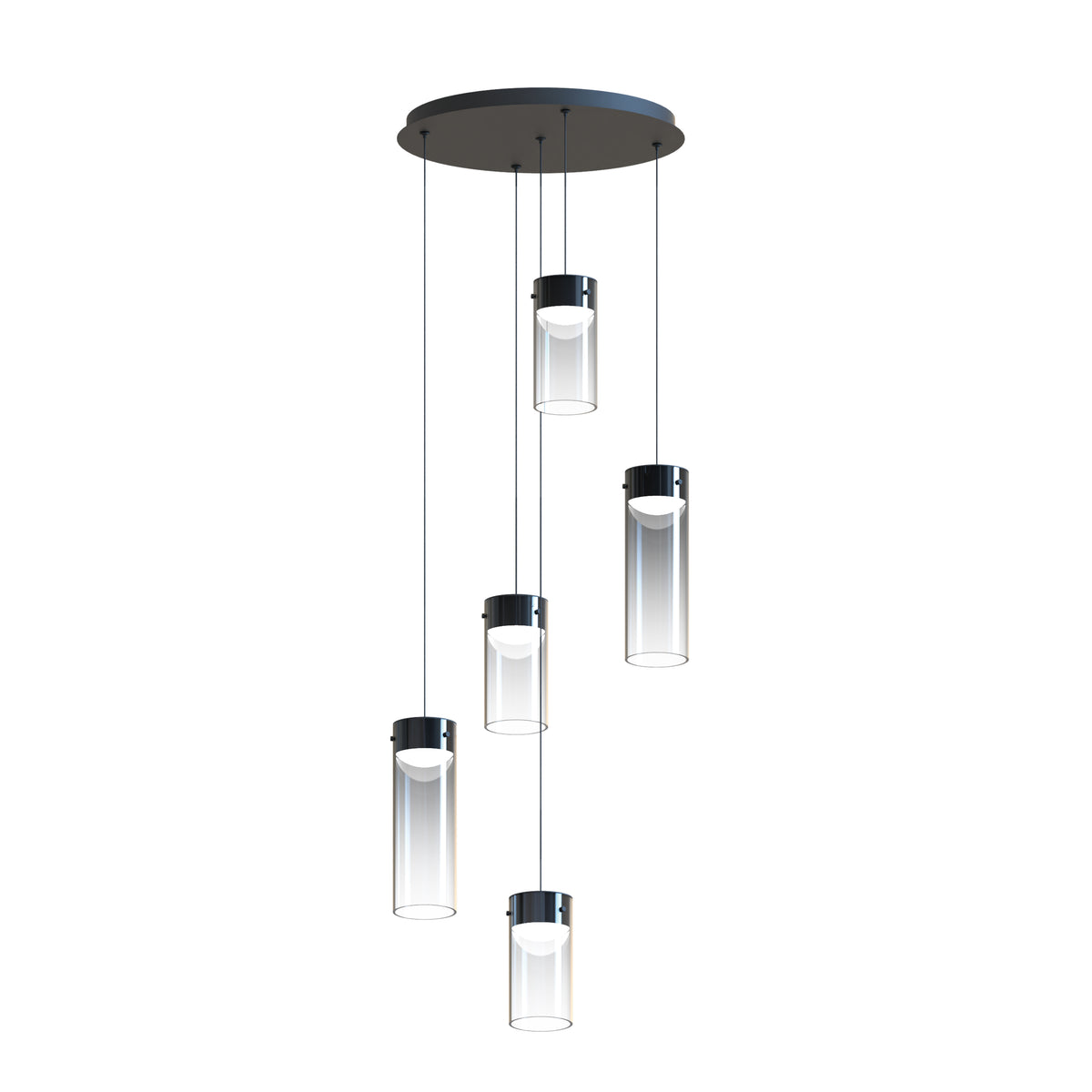 Highball Smoke 5-Light LED Pendant