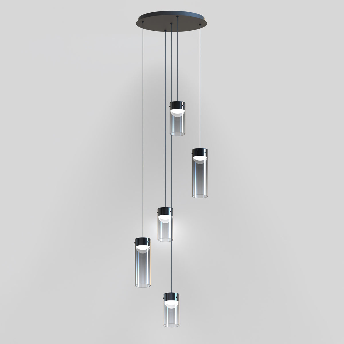 Highball Smoke 5-Light LED Pendant