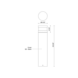Windermere 28-in Black LED Exterior Bollard