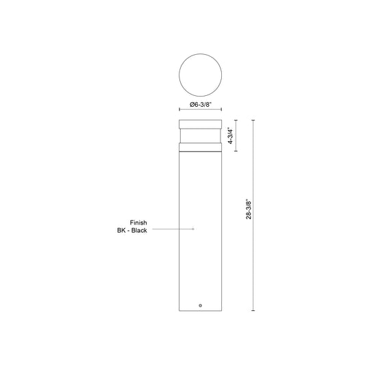 Windermere 28-in Black LED Exterior Bollard