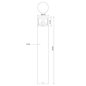 Glen 39-in Black LED Exterior Bollard