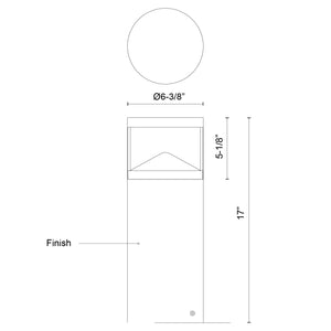 Dover 17-in Black LED Exterior Bollard