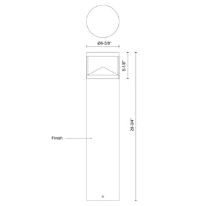 Dover 29-in Black LED Exterior Bollard