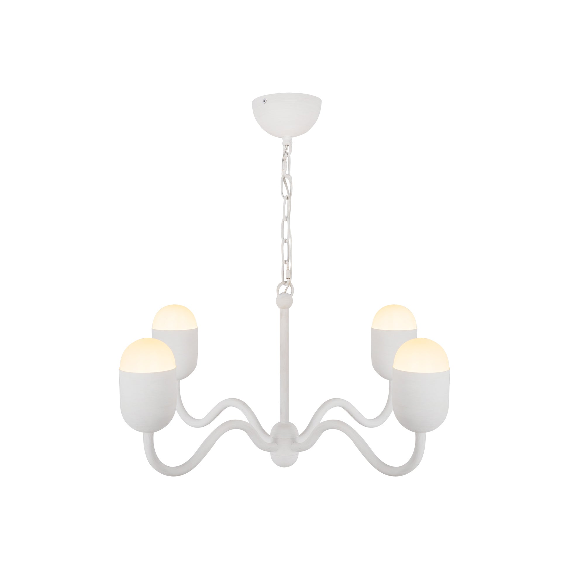 Effie 27-in Matte Black/Opal Glass Socket Chandelier