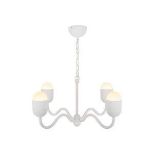 Effie 27-in Matte Black/Opal Glass Socket Chandelier