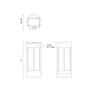 Suara 10-in Black LED Exterior Portable Lamp