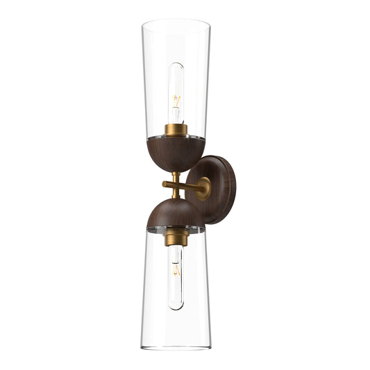 Emil 5-in White/White Oak 2 Lights Wall/Vanity