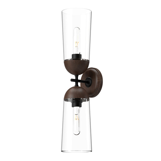 Emil 5-in White/White Oak 2 Lights Wall/Vanity
