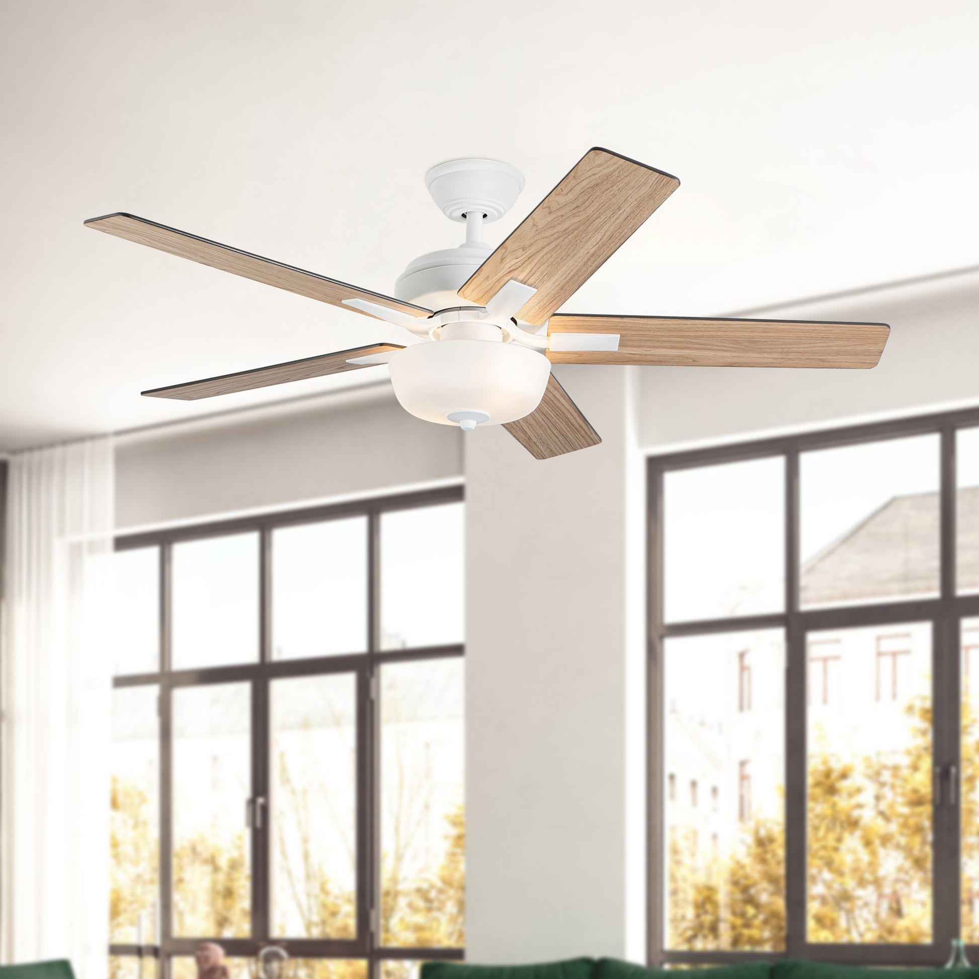 Erikson 52-in White FAN + LED KIT with Bulb Ceiling Fan