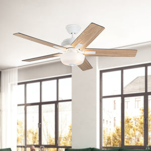 Erikson 52-in White FAN + LED KIT with Bulb Ceiling Fan