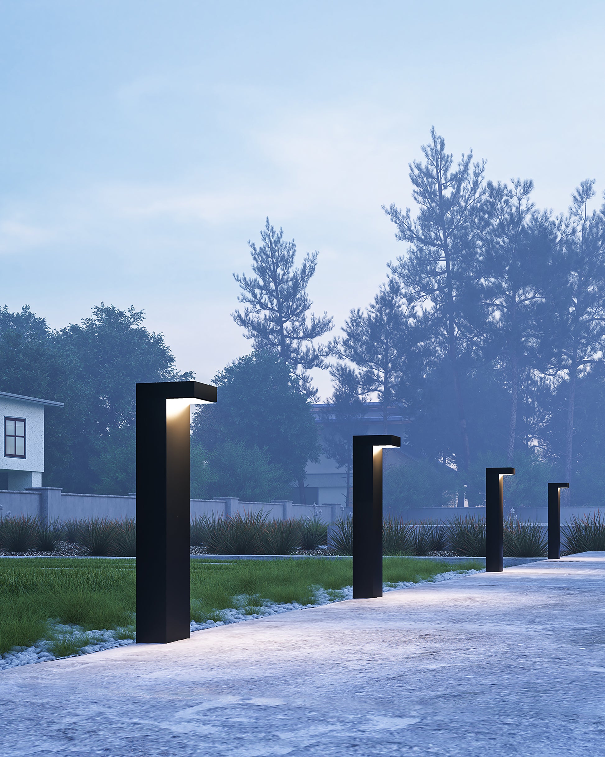 Evans 24-in Black LED Exterior Bollard