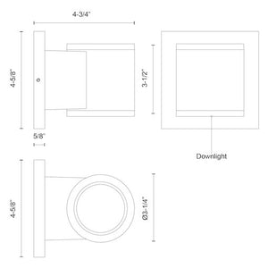 Griffith 4-in Textured Black LED Exterior Wall