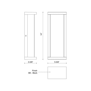 Bravo 14-in Black LED Exterior Wall Sconce