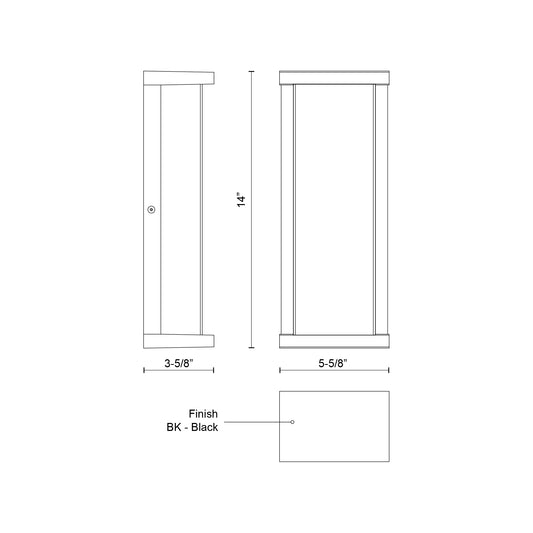 Bravo 14-in Black LED Exterior Wall Sconce