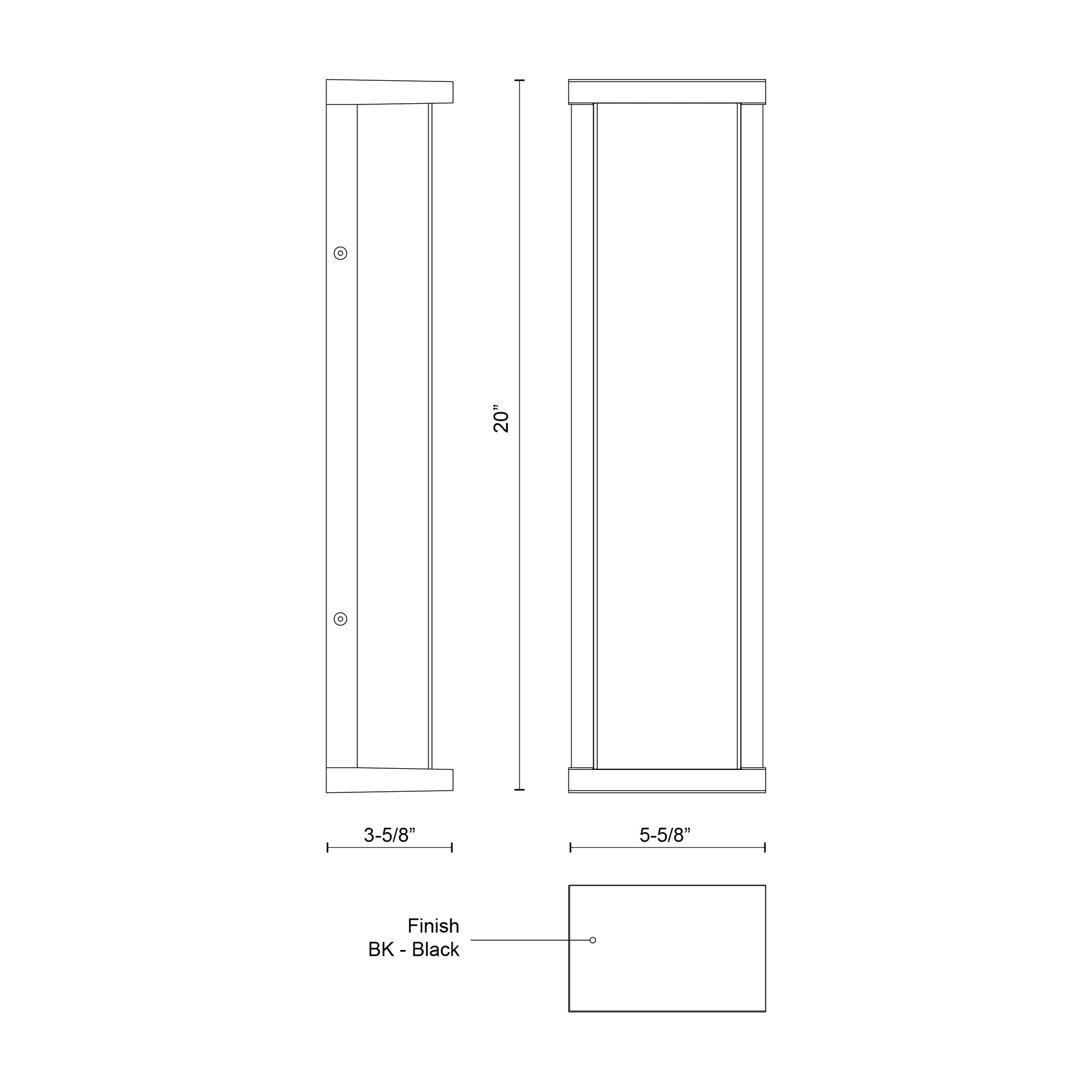 Bravo 20-in Black LED Exterior Wall Sconce