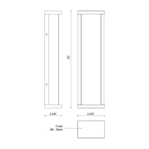 Bravo 20-in Black LED Exterior Wall Sconce