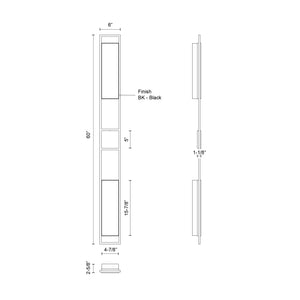 Aspen 60-in Black LED Exterior Wall Sconce