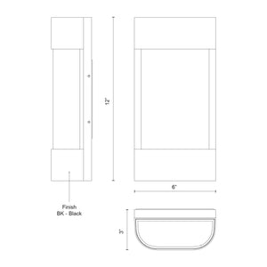 Moondew 12-in Black LED Exterior Wall Sconce