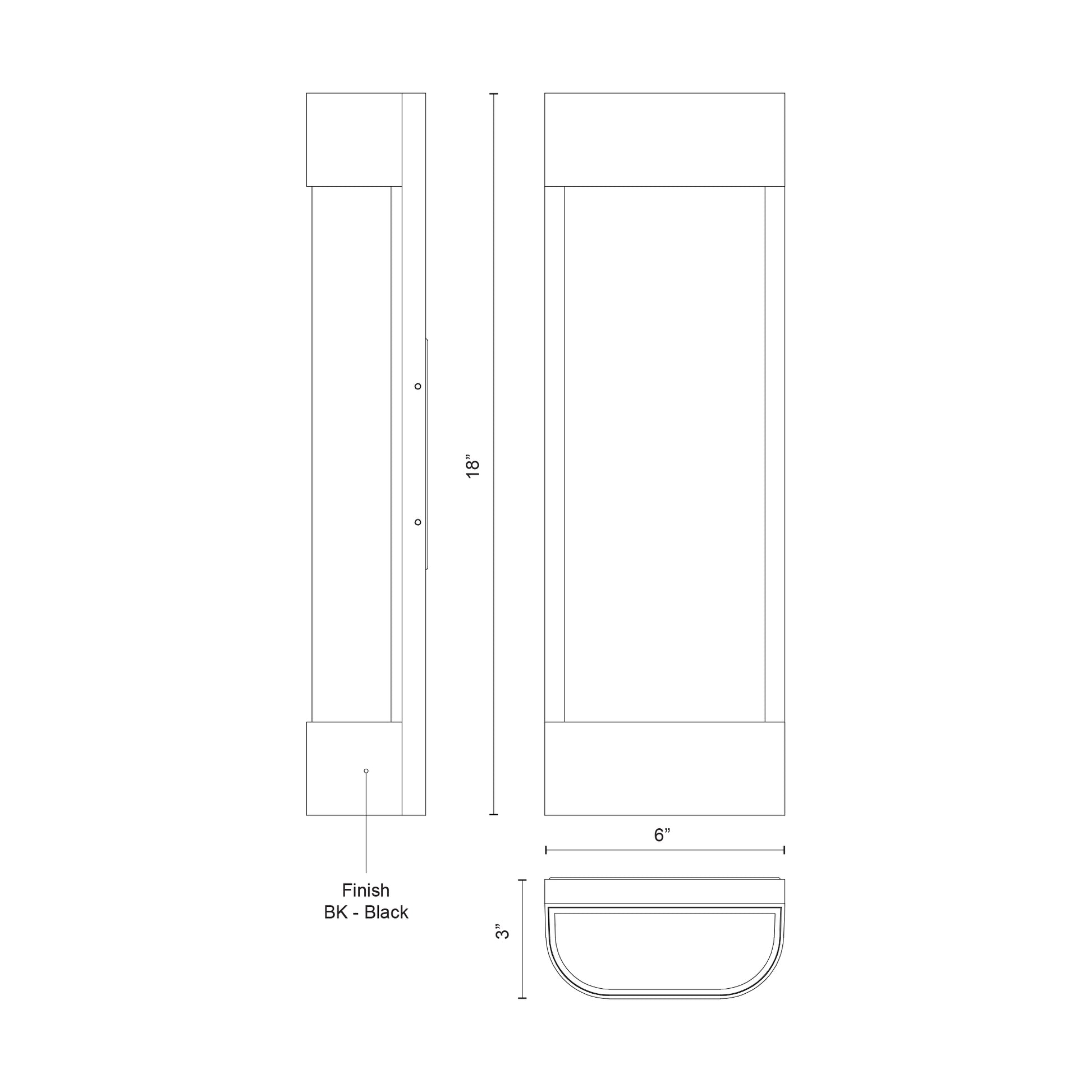 Moondew 18-in Black LED Exterior Wall Sconce