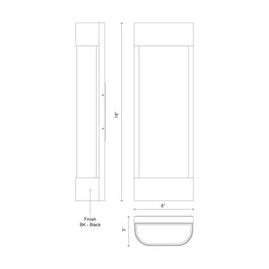 Moondew 18-in Black LED Exterior Wall Sconce