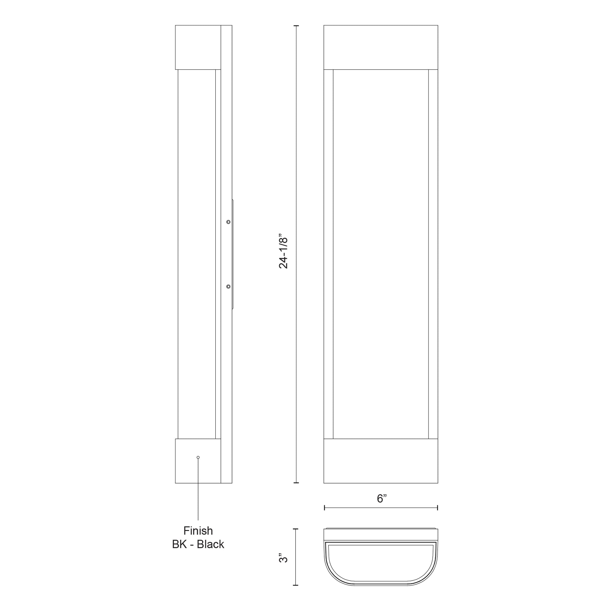 Moondew 24-in Black LED Exterior Wall Sconce