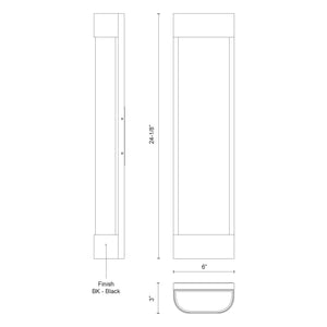 Moondew 24-in Black LED Exterior Wall Sconce