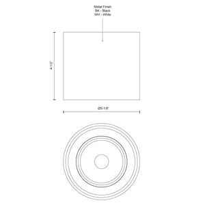 Falco 5-in Black LED Flush Mount