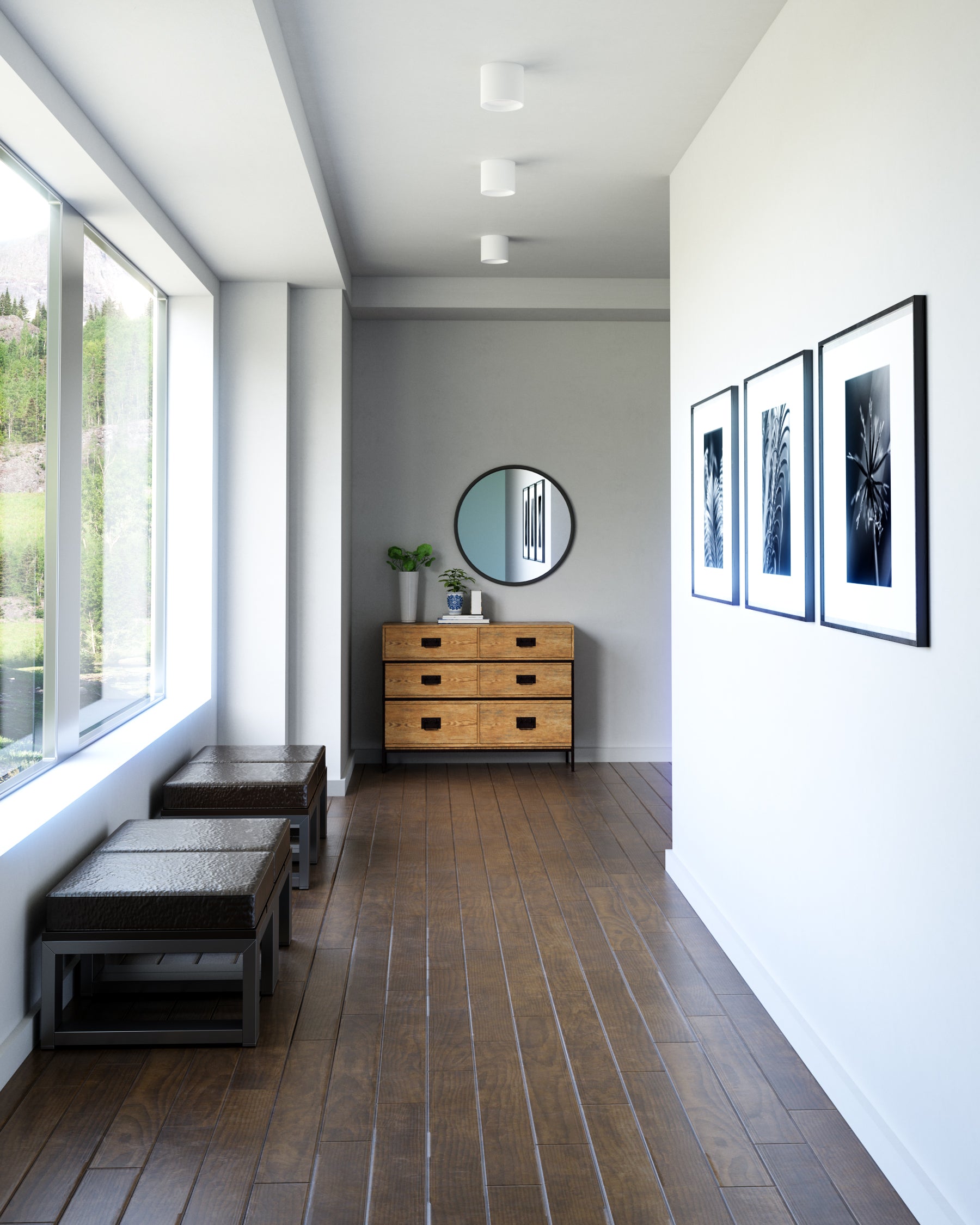 Falco 5-in Black LED Flush Mount