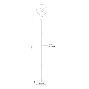 Valor 78-in Black LED Floor Lamp