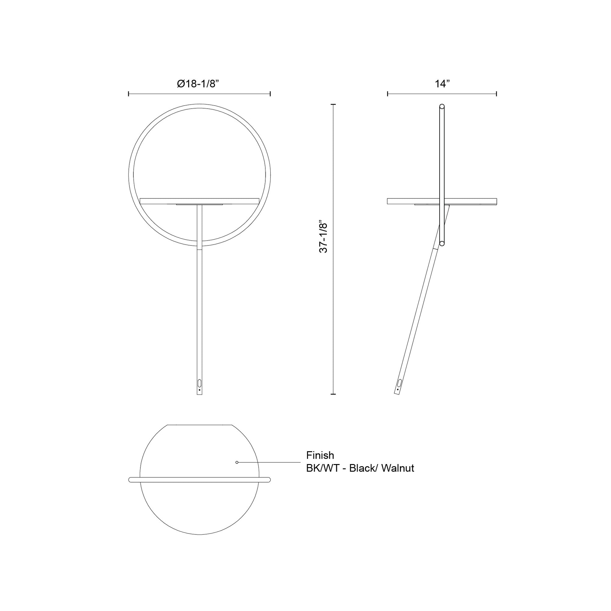 Maya 18-in Black/Walnut LED Floor Lamp