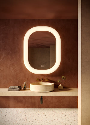 Float 37-in White LED Vanity Mirror