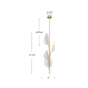 Flora 4 Head Natural Brass LED Pendant