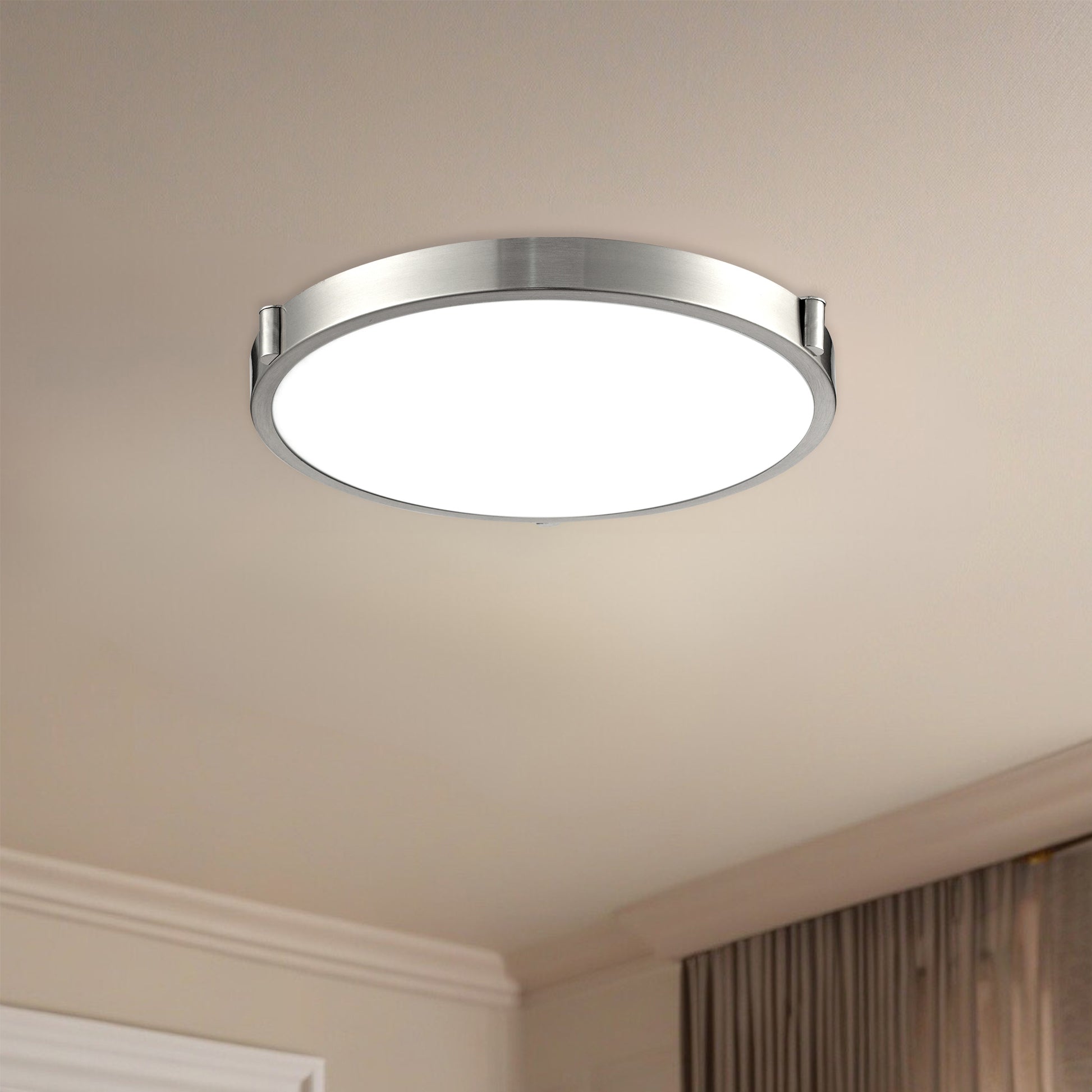 Floyd 11-in Brushed Nickel LED Flush Mount