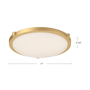 Floyd 17-in Brushed Nickel LED Flush Mount