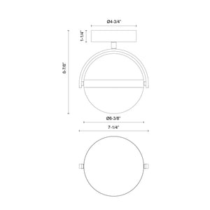 Globo 7-in Brushed Gold LED Flush Mount