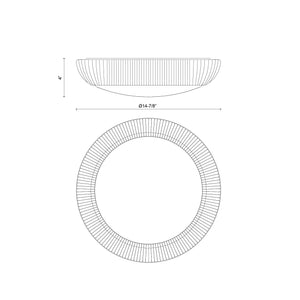 Merida 14-in Rattan Socket Flush Mount