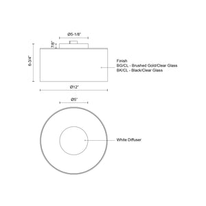 Birch 12-in Flush Mount