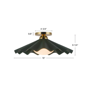 Furrow Semi-Flush Mount