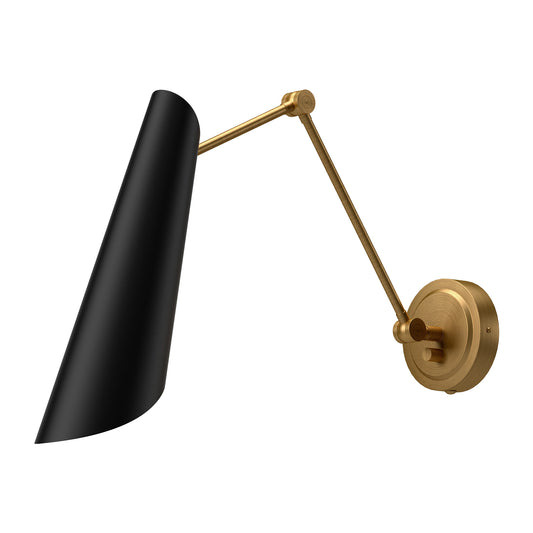 Gabriel 4-in Aged Gold/White 1 Light Wall/Vanity