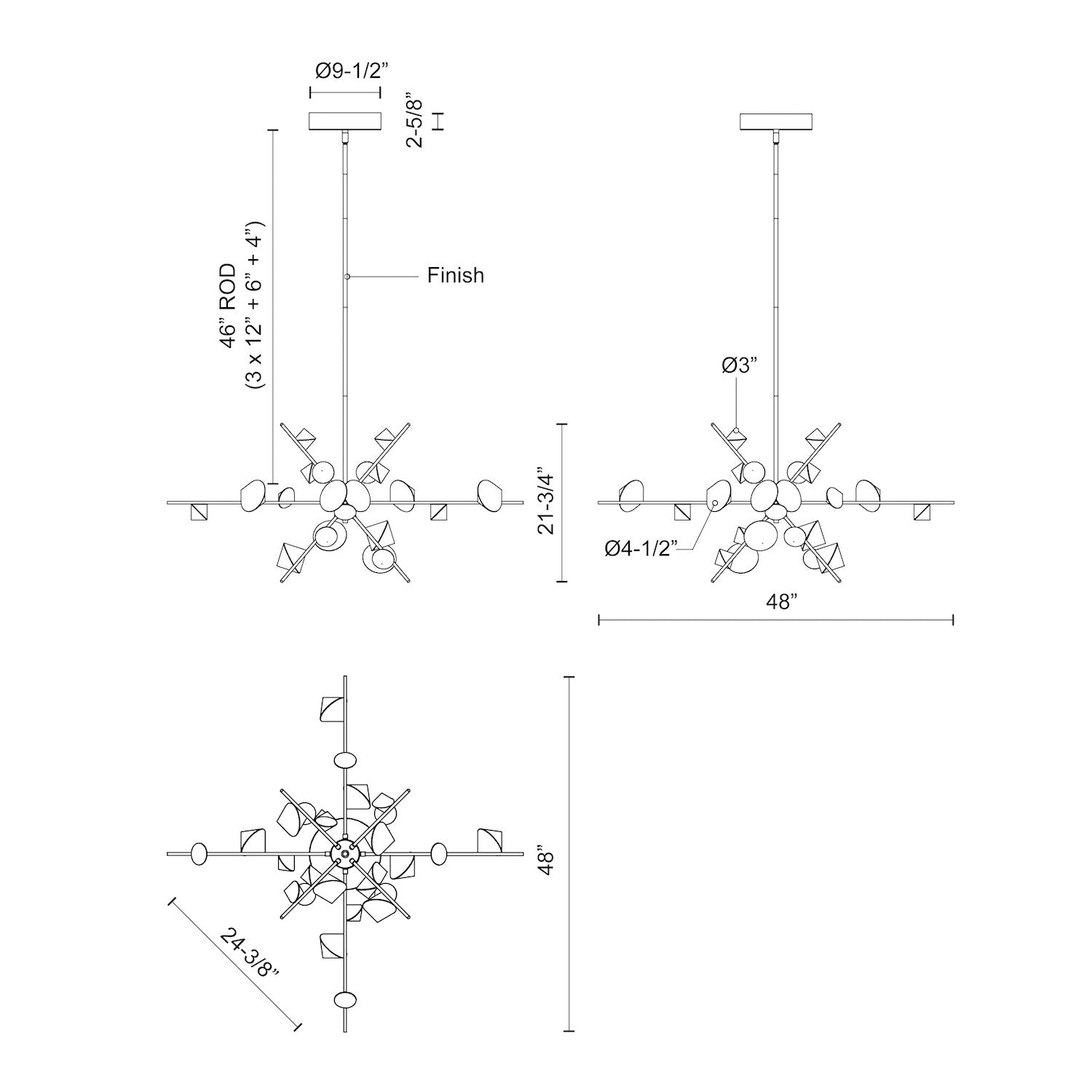 Geode 48-in Chandelier