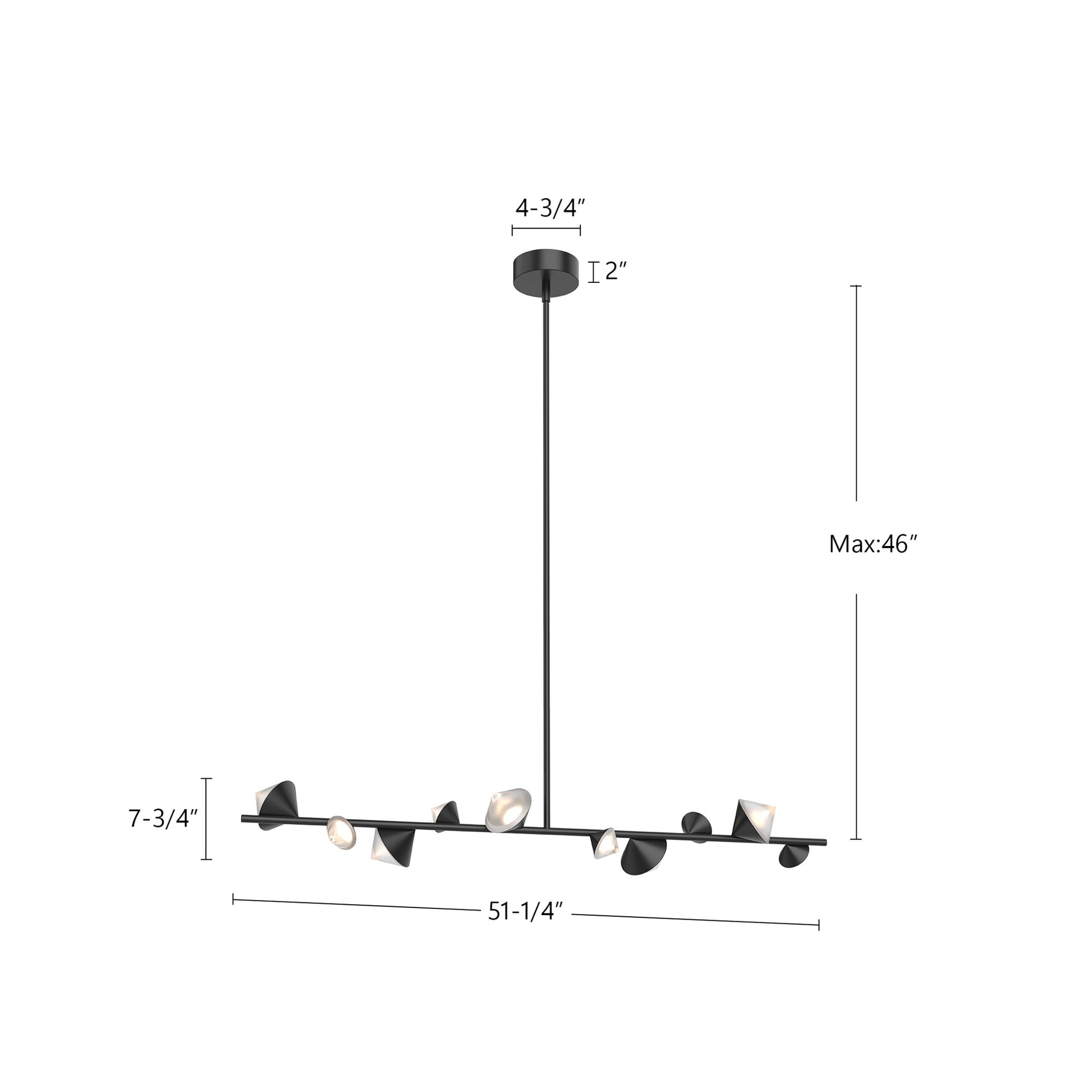 Geode 51-in Linear Pendant