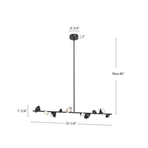 Geode 51-in Linear Pendant