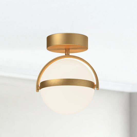 Globo 7-in Brushed Gold LED Flush Mount