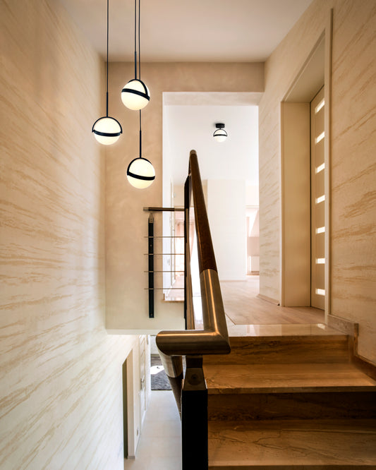 Globo 3 Head Matte Black LED Multi Pendant