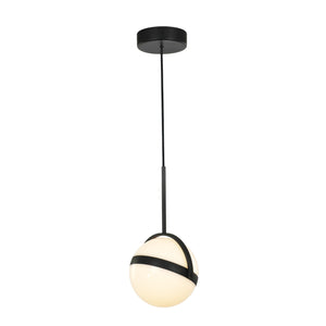 Globo 7-in Matte Black LED Pendant
