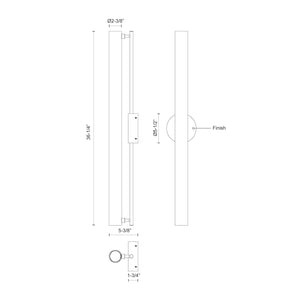 Gramercy 36-in Black LED Wall Sconce