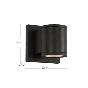 Griffith 4-in Textured Black LED Exterior Wall