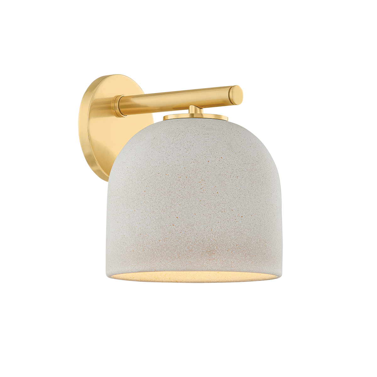 Mitzi CARA Wall Sconce in AGED BRASS/CERAMIC CREAM PEBBLE